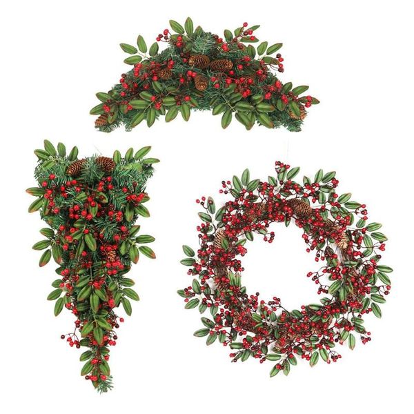 decorative flowers & wreaths christmas wreath pine cone horn vine red fruit window door decoration hanging year decorations
decorative flowers & wreaths christmas wreath pine cone horn vine red fruit window door decoration hanging year decorations