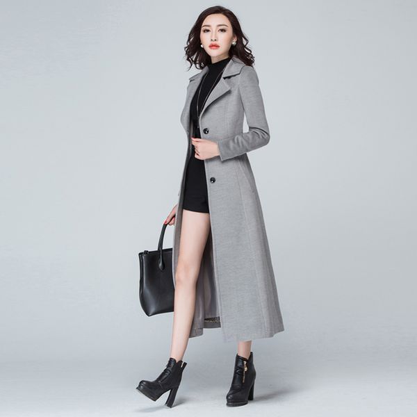 women's wool & blends winter woman coats 2021 woolen coat thick solid color large size slim super long female, Black
women's wool & blends winter woman coats 2021 woolen coat thick solid color large size slim super long female, Black