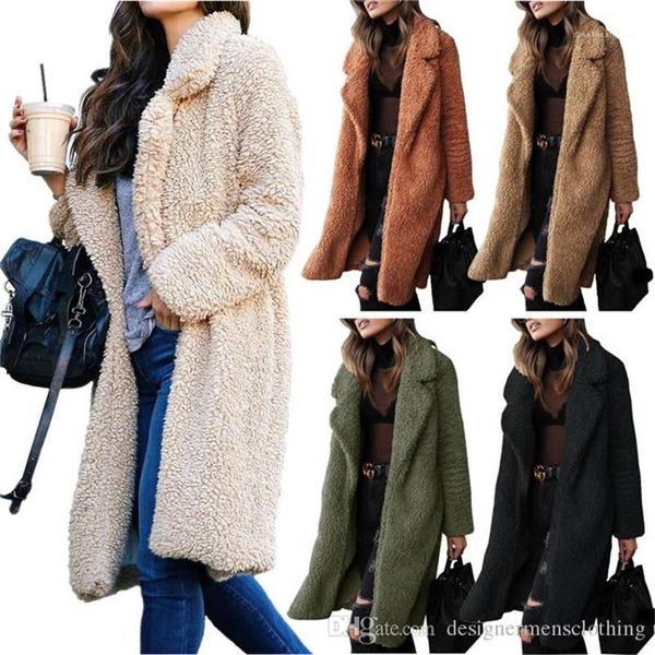 neck women long coats fashion cardigan wool coats casual solid color women outerwear winter plush lapel, Black
neck women long coats fashion cardigan wool coats casual solid color women outerwear winter plush lapel, Black