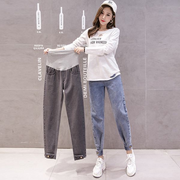women spring fashion pregnancy trousers denim loose maternity jeans high waist adjustable belly pants clothes for pregnant, White
women spring fashion pregnancy trousers denim loose maternity jeans high waist adjustable belly pants clothes for pregnant, White