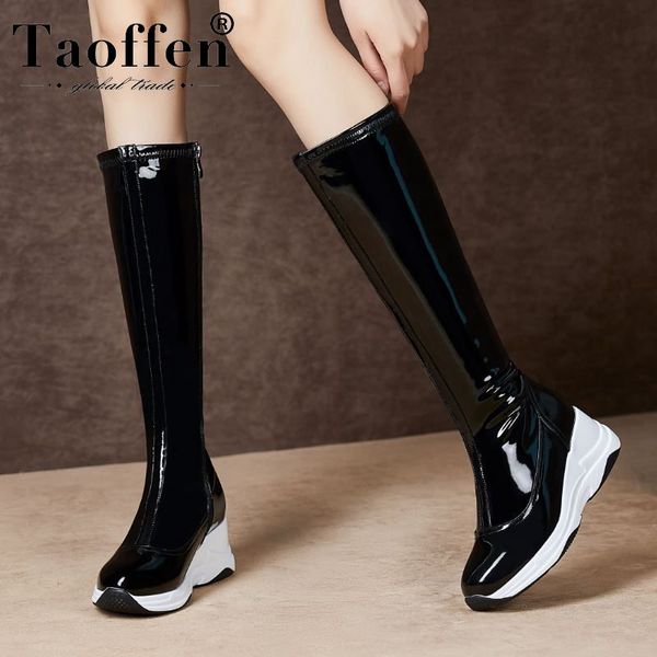 taoffen женщина высокого качества zipper boots колено высокой платформы клинья мода black boots зима теплая обувь женщина размер 34-39
taoffen женщина высокого качества zipper boots колено высокой платформы клинья мода black boots зима теплая обувь женщина размер 34-39