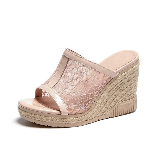 new elegant women wedges high heel slippers slip on peep toe mesh platform heel slipper dress sheos, Black
new elegant women wedges high heel slippers slip on peep toe mesh platform heel slipper dress sheos, Black