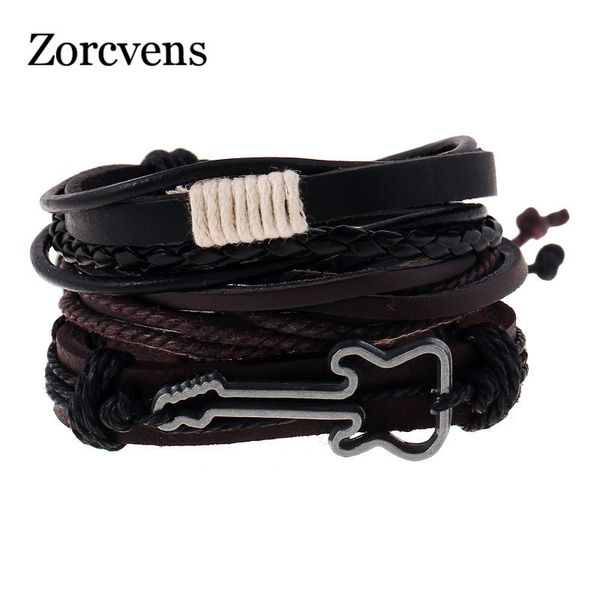 modyle fashion accessories rope guitar charm black leather bracelets&bangles multilayer braided wristband bracelet men, Golden;silver
modyle fashion accessories rope guitar charm black leather bracelets&bangles multilayer braided wristband bracelet men, Golden;silver