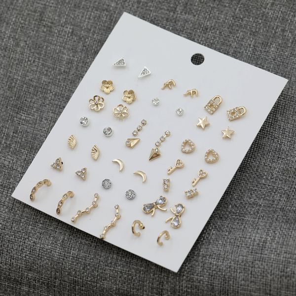luxshine 21 pairs/lot korean style stud earring set girls bohemian shell bowknot moon star moon ear studs earrings for women, Golden;silver
luxshine 21 pairs/lot korean style stud earring set girls bohemian shell bowknot moon star moon ear studs earrings for women, Golden;silver