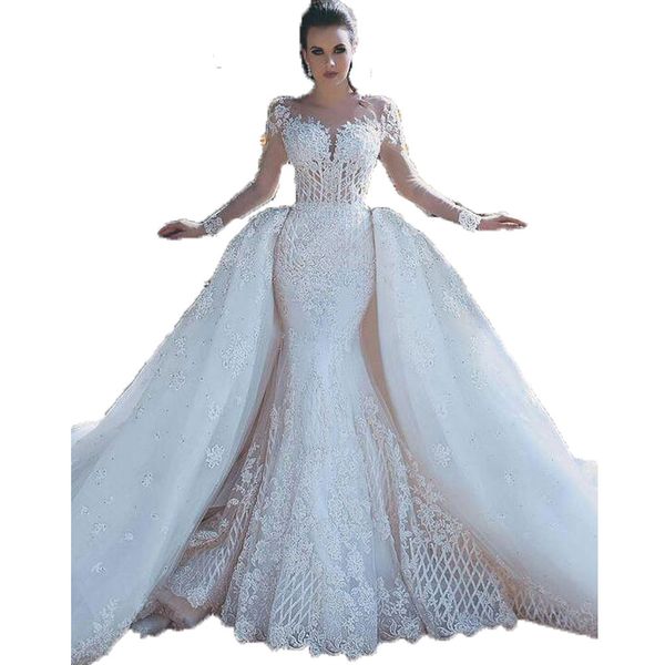 wedding dresses detachable train bridal ball gowns lace appliques long sleeves wedding gowns petites plus size custom made, White
wedding dresses detachable train bridal ball gowns lace appliques long sleeves wedding gowns petites plus size custom made, White