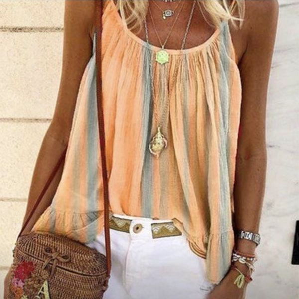 summer women solid color loose striped print pleated camisole splash ink gradient trendy tank new arrival new, White
summer women solid color loose striped print pleated camisole splash ink gradient trendy tank new arrival new, White