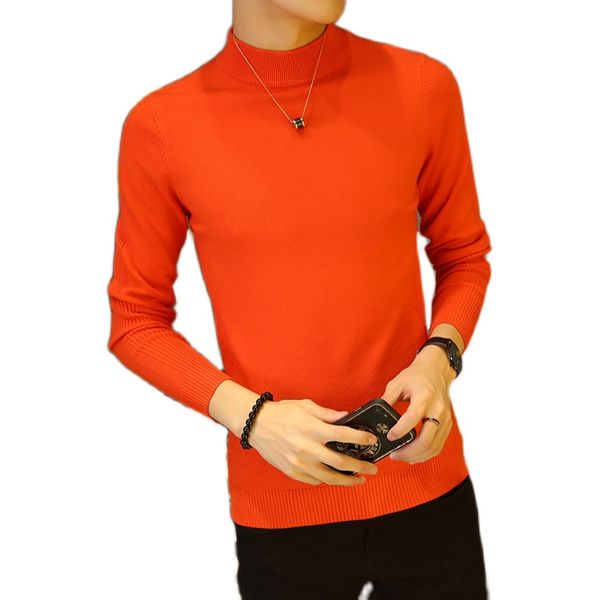 autumn winter sweater knitwear half high collar solid color slim fit trend with underlay men, White;black
autumn winter sweater knitwear half high collar solid color slim fit trend with underlay men, White;black