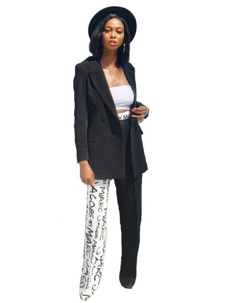 women's two piece pants women winter set tracksuit letter print patchwork blazers suit office lady business uniform, White
women's two piece pants women winter set tracksuit letter print patchwork blazers suit office lady business uniform, White