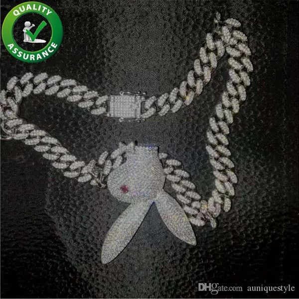 iced out pendant hip hop bling chains jewelry men diamond pendants rabbit charms luxury designer necklace miami cuban link hiphop rapper boy, Silver 
iced out pendant hip hop bling chains jewelry men diamond pendants rabbit charms luxury designer necklace miami cuban link hiphop rapper boy, Silver