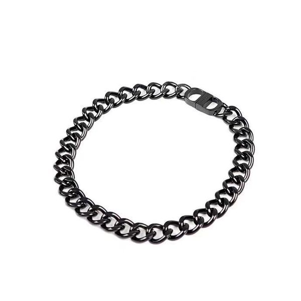 french master design letter black sewing necklace designer fashion personality men's and women's jewelry bracelet, Silver
french master design letter black sewing necklace designer fashion personality men's and women's jewelry bracelet, Silver