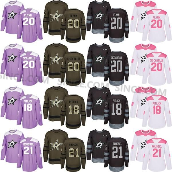 2017-2018 season dallas stars 20 brian flynn 20 dino ciccarelli 21 antoine roussel 18 pitlick purple salute 100th custom hockey jerseys mens, Black;red
2017-2018 season dallas stars 20 brian flynn 20 dino ciccarelli 21 antoine roussel 18 pitlick purple salute 100th custom hockey jerseys mens, Black;red