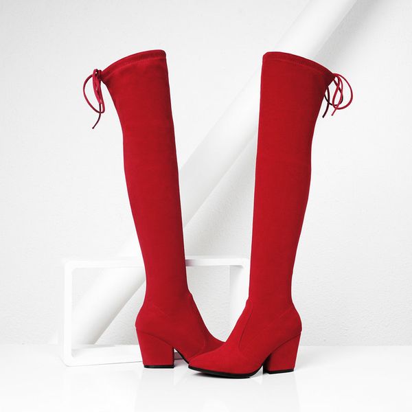 aiweiyi faux suede woman boots stretch boots lace up over the knee spike high heels thigh high spring autumn shoes, Black
aiweiyi faux suede woman boots stretch boots lace up over the knee spike high heels thigh high spring autumn shoes, Black