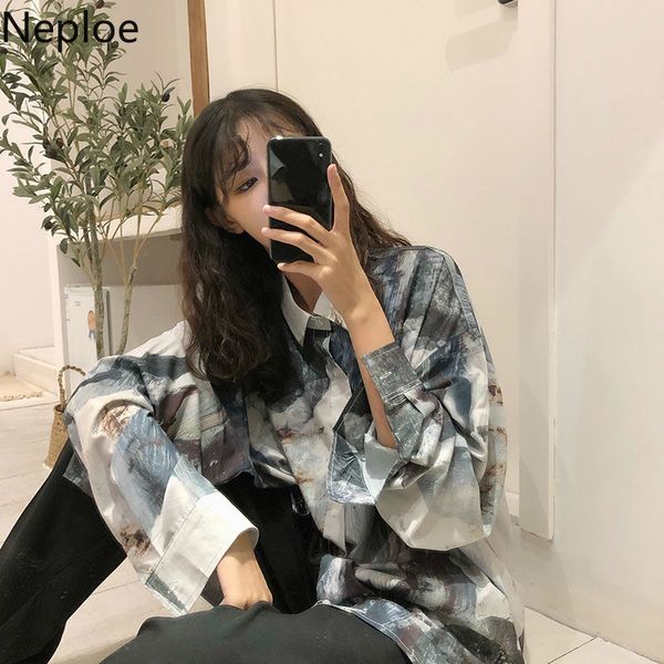 women's blouses & shirts neploe retro print blouse women spring 2021 turn down collar long sleeve loose casual single breasted female, White
women's blouses & shirts neploe retro print blouse women spring 2021 turn down collar long sleeve loose casual single breasted female, White