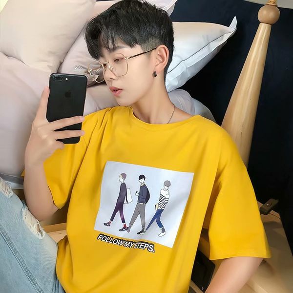 bf long-sleeved t-shirt male korean version t-shirt round-collar printed loose five-and-a-half sleeves 2019, White;black
bf long-sleeved t-shirt male korean version t-shirt round-collar printed loose five-and-a-half sleeves 2019, White;black
