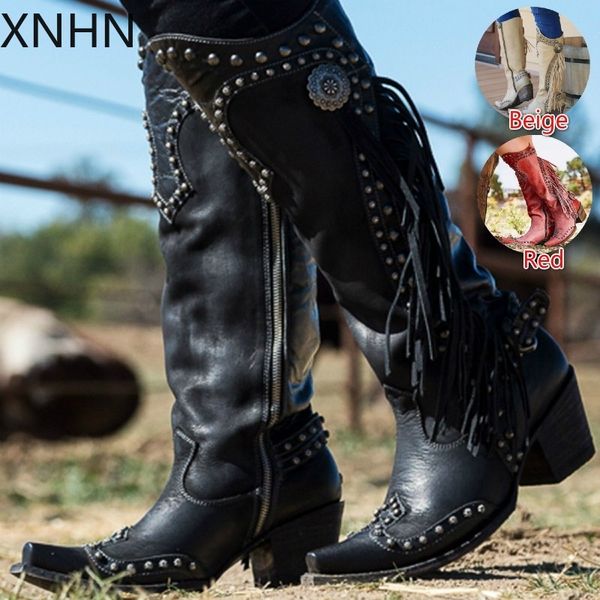 womens knee high boots leather riding boots western cowgirl tall warm pointed toe fashion ladies, Black
womens knee high boots leather riding boots western cowgirl tall warm pointed toe fashion ladies, Black