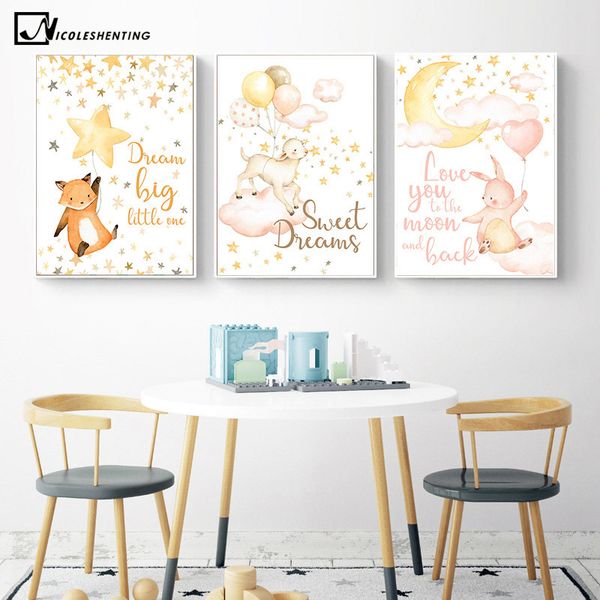 watercolor animal child poster lamb bunny nursery quotes canvas art print wall painting nordic kids baby room decoration picture
watercolor animal child poster lamb bunny nursery quotes canvas art print wall painting nordic kids baby room decoration picture