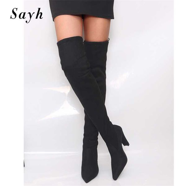 2020 new thigh-high boots for women elastic knee-high boots pointy toe chunky skinny sock for women shoes size plus, Black
2020 new thigh-high boots for women elastic knee-high boots pointy toe chunky skinny sock for women shoes size plus, Black