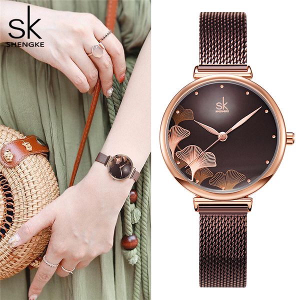 shengke fashion women's watches quartz stainless steel waterproof lady wristwatch mesh band girl bracelet clock montre femme, Slivery;brown
shengke fashion women's watches quartz stainless steel waterproof lady wristwatch mesh band girl bracelet clock montre femme, Slivery;brown