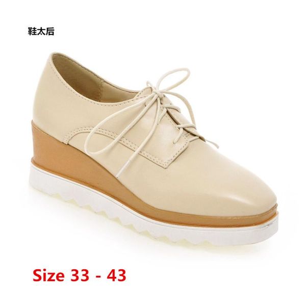 women platform flat shoes wedges flats woman leather lace up footwear female oxford shoes for women small big size 33 - 43, Black
women platform flat shoes wedges flats woman leather lace up footwear female oxford shoes for women small big size 33 - 43, Black