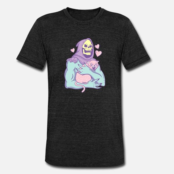 skull love cat t shirt men character short sleeve size s-3xl slim graphic casual summer cool shirt