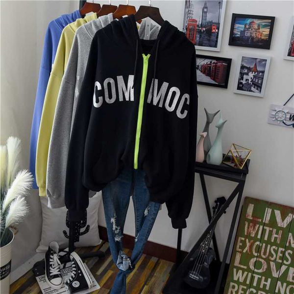 large size zip hoodie loose casual women hooded cotton sweatshirt korean style simple letter print cardiganjacket student coat, Black
large size zip hoodie loose casual women hooded cotton sweatshirt korean style simple letter print cardiganjacket student coat, Black