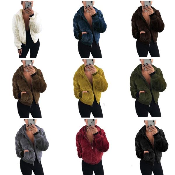 women's fur & faux winter short coat women pullovers sweatshirt casual zipper jacket hooded pocket soft fleece, Black
women's fur & faux winter short coat women pullovers sweatshirt casual zipper jacket hooded pocket soft fleece, Black