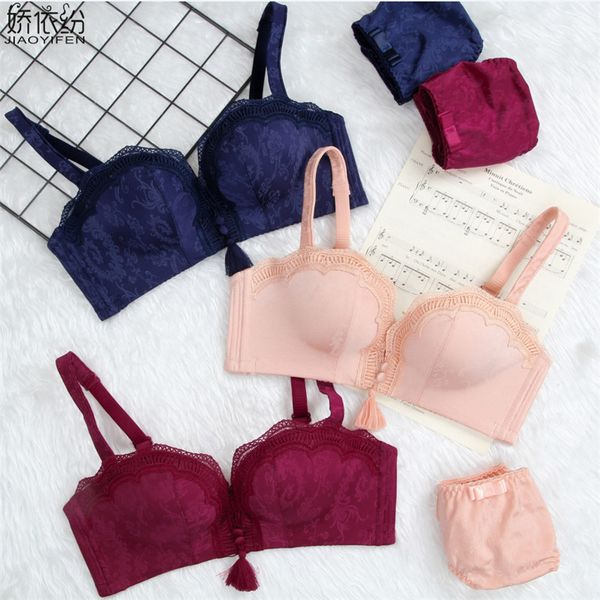new seamless underwear vintage satin tassel bra set lace printing lingerie women bra and panty padded push up sets, Red;black
new seamless underwear vintage satin tassel bra set lace printing lingerie women bra and panty padded push up sets, Red;black