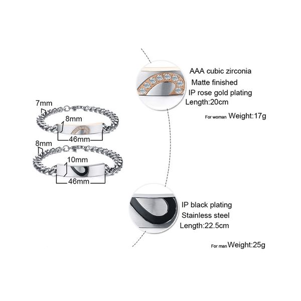 link, chain fxm var1 winter arrival jewelry for women birthday gift men and fit beauty white stone no allergic open bracelet, Black
link, chain fxm var1 winter arrival jewelry for women birthday gift men and fit beauty white stone no allergic open bracelet, Black