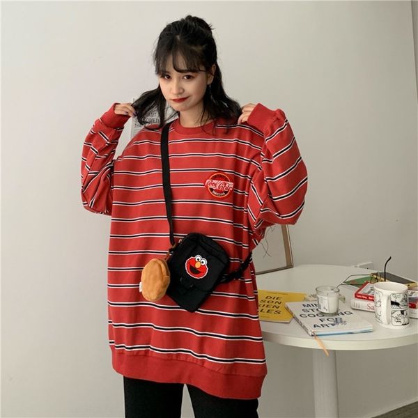 cotton 2019 autumn korean style new round neck striped long-sleeved women's sweater sweater clothing women's clothing h24c3, Black
cotton 2019 autumn korean style new round neck striped long-sleeved women's sweater sweater clothing women's clothing h24c3, Black