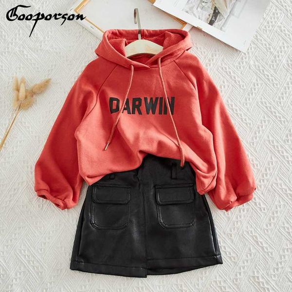 fashion girls clothes set hooded sweater shirt & leather skirt children 2 pcs clothes set cool autumn outfits little girls wear, White
fashion girls clothes set hooded sweater shirt & leather skirt children 2 pcs clothes set cool autumn outfits little girls wear, White