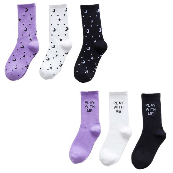 women socks purple white black long socks cotton sports with letters autumn women, Black;white
women socks purple white black long socks cotton sports with letters autumn women, Black;white