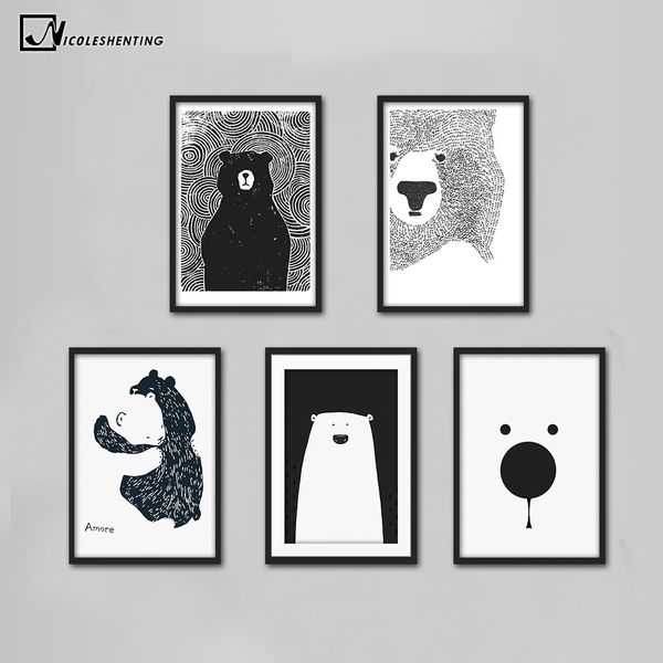 cartoon polar bear animal nordic art canvas poster minimalist print black white wall picture modern home kids room decoration
cartoon polar bear animal nordic art canvas poster minimalist print black white wall picture modern home kids room decoration