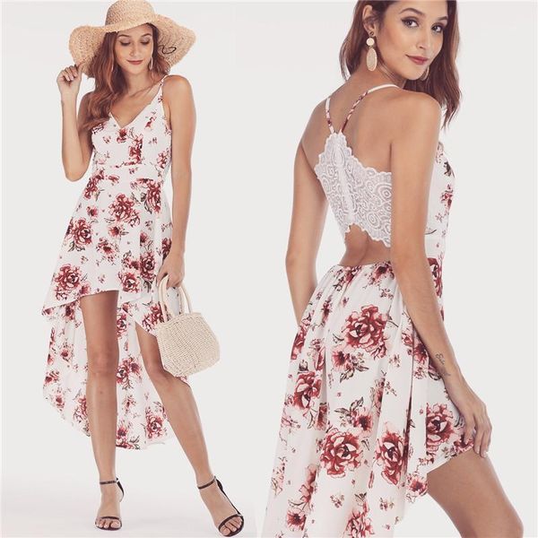asymmetrical dresses summer v neck floral printed lace back dresses fashion casual womens apparel spaghetti strap, Black;gray
asymmetrical dresses summer v neck floral printed lace back dresses fashion casual womens apparel spaghetti strap, Black;gray
