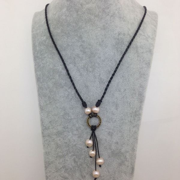 genuine freshwater pearl and leather choker necklace handmade collars fashion women jewelry 26 inch, Silver
genuine freshwater pearl and leather choker necklace handmade collars fashion women jewelry 26 inch, Silver