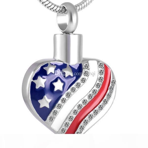 ijd8729 usa flag heart stainless steel cremation pendant necklace memory crystal ashes keepsake urn necklace jewelry, Silver
ijd8729 usa flag heart stainless steel cremation pendant necklace memory crystal ashes keepsake urn necklace jewelry, Silver