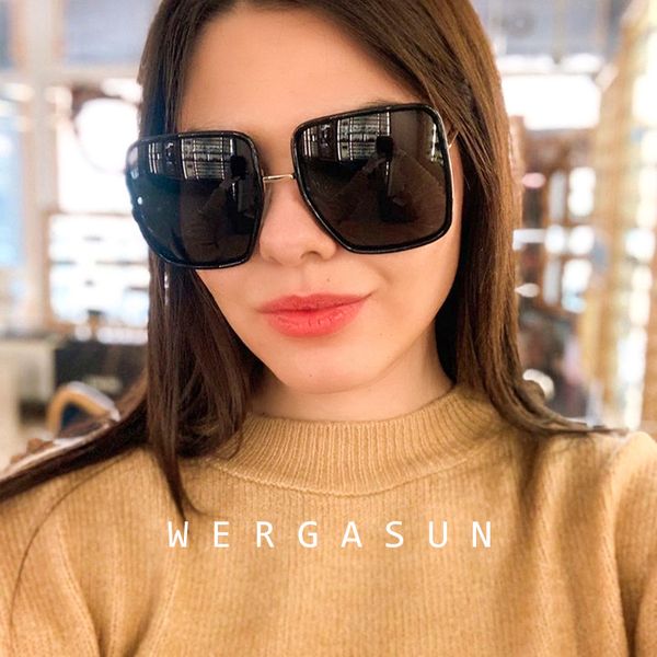 wergasun 2020 new fashion oversized square sunglasses women brand designer big plastic frame sun glasses female driving shades, White;black
wergasun 2020 new fashion oversized square sunglasses women brand designer big plastic frame sun glasses female driving shades, White;black