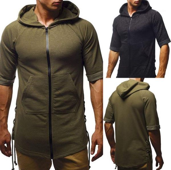 slim solid color hooded middle sleeve tshirts mens zipper tshirts casual style mens designer tshirt fashoin, White;black
slim solid color hooded middle sleeve tshirts mens zipper tshirts casual style mens designer tshirt fashoin, White;black