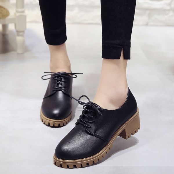 autumn new fashion women shoes female oxfords pu leather lace up plus size casual shoes woman high heels platform ladies, Black
autumn new fashion women shoes female oxfords pu leather lace up plus size casual shoes woman high heels platform ladies, Black