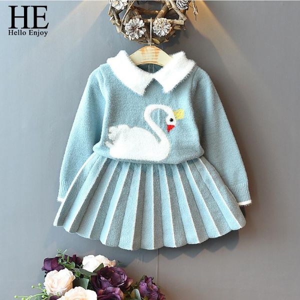 he hello enjoy autumn winter kids clothing set for girls turn-down collar printed sweater with short skirt knitted warm clothes, White
he hello enjoy autumn winter kids clothing set for girls turn-down collar printed sweater with short skirt knitted warm clothes, White