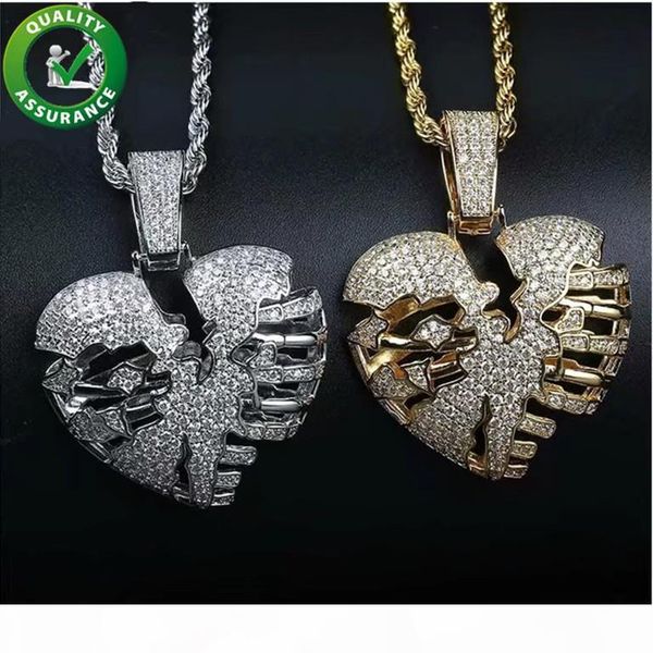 хип-хоп ювелирных изделий iced out подвеска mens золота цепи подвески роскошная ожерелье bling алмазная разрывая сердце рэпер модные аксессу, Silver
хип-хоп ювелирных изделий iced out подвеска mens золота цепи подвески роскошная ожерелье bling алмазная разрывая сердце рэпер модные аксессу, Silver
