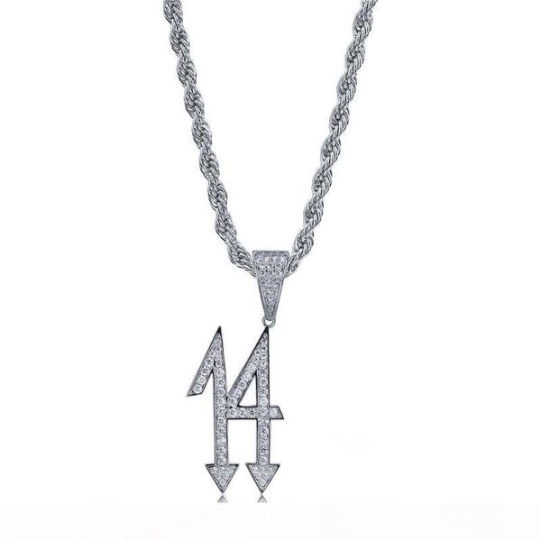 2018 new necklace digital 14 hip hop jewelry inlaid zircon iced out chain vintage cacique pendant necklace jewelry factory wholesale, Silver
2018 new necklace digital 14 hip hop jewelry inlaid zircon iced out chain vintage cacique pendant necklace jewelry factory wholesale, Silver