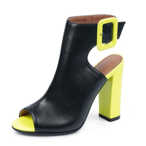 2020 summer high heels sandals women open toe block heel shoes woman sandals buckle hit color stitching shoes, Black
2020 summer high heels sandals women open toe block heel shoes woman sandals buckle hit color stitching shoes, Black
