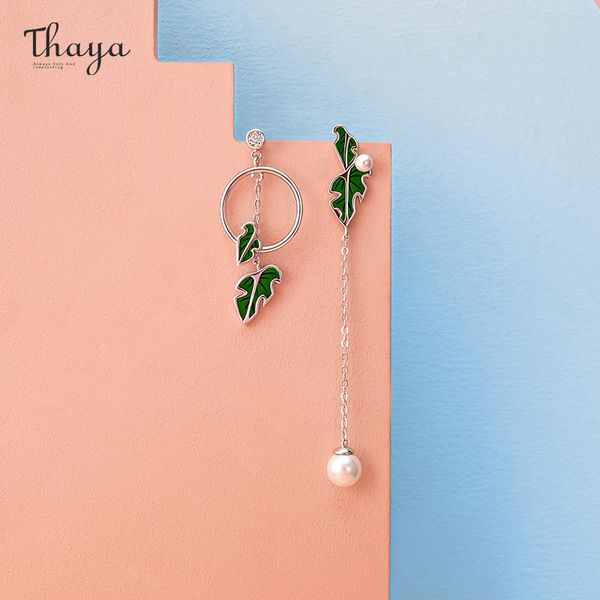 thaya 100% authentic s925 sterling silver green leaf drop dangle pearl earring charms summer for women fashion gift fine jewelry, Golden;silver
thaya 100% authentic s925 sterling silver green leaf drop dangle pearl earring charms summer for women fashion gift fine jewelry, Golden;silver