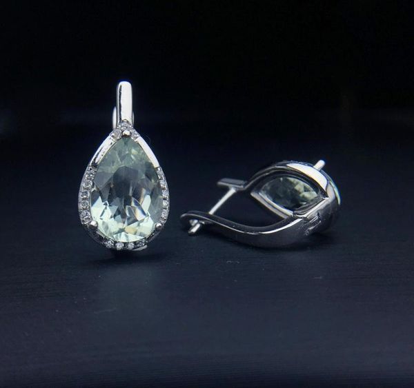 csj elegant natural green amethyst earring sterling 925 silver pear 8*12 cut 10mm 5ct fine jewelry for women lady party gift box002, Golden;silver
csj elegant natural green amethyst earring sterling 925 silver pear 8*12 cut 10mm 5ct fine jewelry for women lady party gift box002, Golden;silver