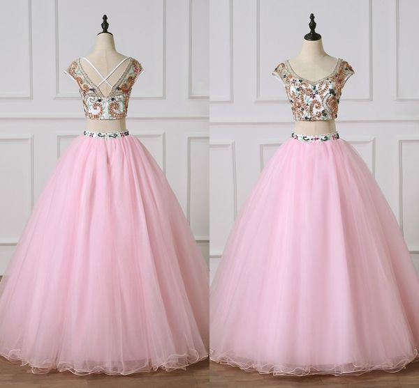 pink a-line prom quinceanera dresses two pieces colorful crystals beading criss cross backless tulle princess graduation pageant dress long, Black
pink a-line prom quinceanera dresses two pieces colorful crystals beading criss cross backless tulle princess graduation pageant dress long, Black
