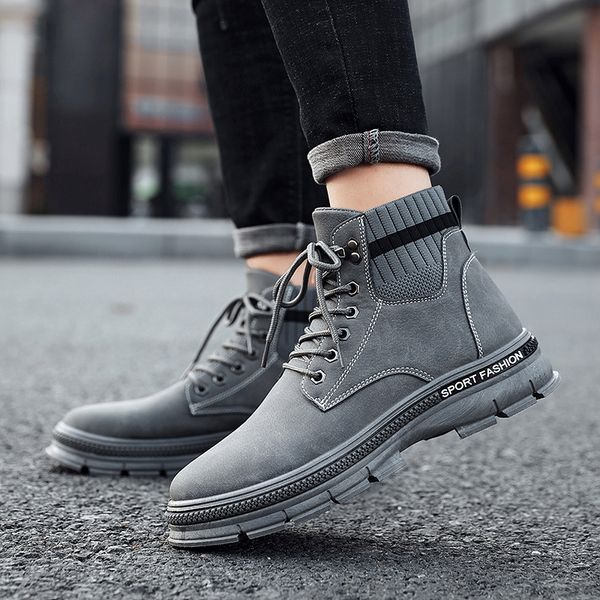 men's sneakers autumn winter sock boots man casual booties male high shoes for men fashion zapatillas hombre dropshipping, Black