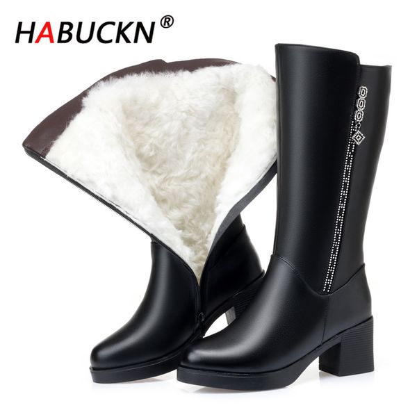 habuckn new wool warm women snow boots genuine leather high boots plush fur shoes fashion zipper platform for women winter, Black
habuckn new wool warm women snow boots genuine leather high boots plush fur shoes fashion zipper platform for women winter, Black