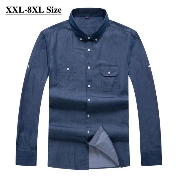 brand men's denim long-sleeved shirts 100% cotton autumn new loose casual men large size shirts 5xl 6xl 7xl 8xl, White;black
brand men's denim long-sleeved shirts 100% cotton autumn new loose casual men large size shirts 5xl 6xl 7xl 8xl, White;black