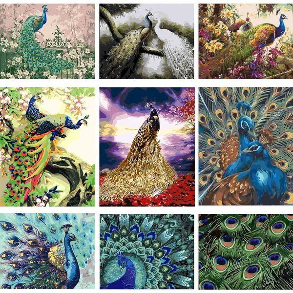 yijie diy painting by numbers peacock peahen drawing on canvas handpainted painting art gift diy home decoration
yijie diy painting by numbers peacock peahen drawing on canvas handpainted painting art gift diy home decoration