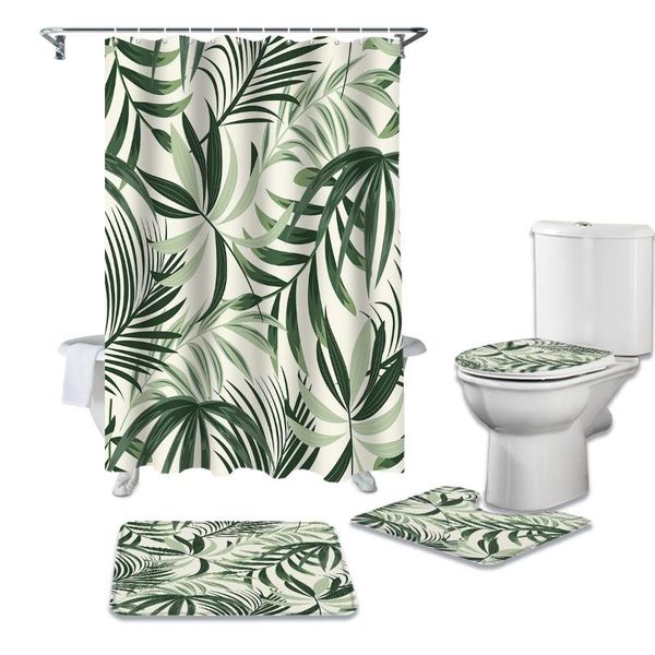 shower curtains tropical plants leaves green curtain sets non-slip rugs toilet lid cover and bath mat bathroom set
shower curtains tropical plants leaves green curtain sets non-slip rugs toilet lid cover and bath mat bathroom set